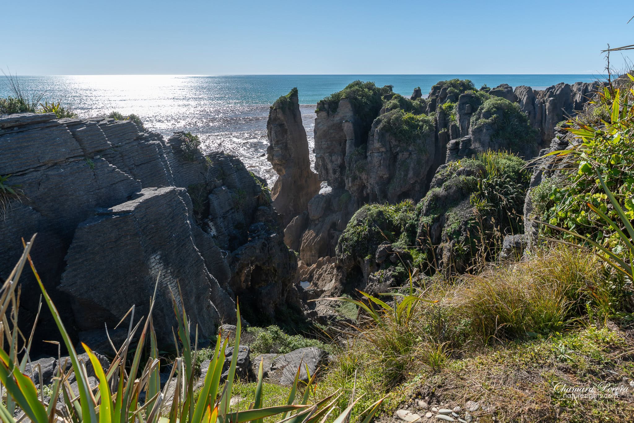 pancake rock formations at Punakaiki New Zealand