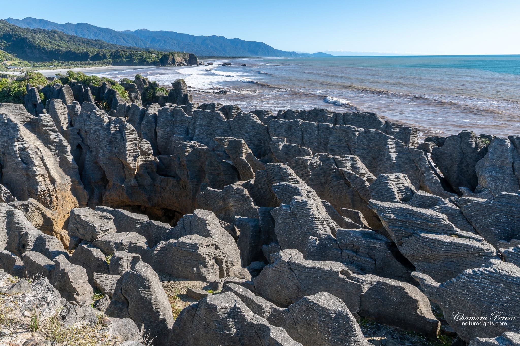 pancake rocks landscape Punakaiki New Zealand