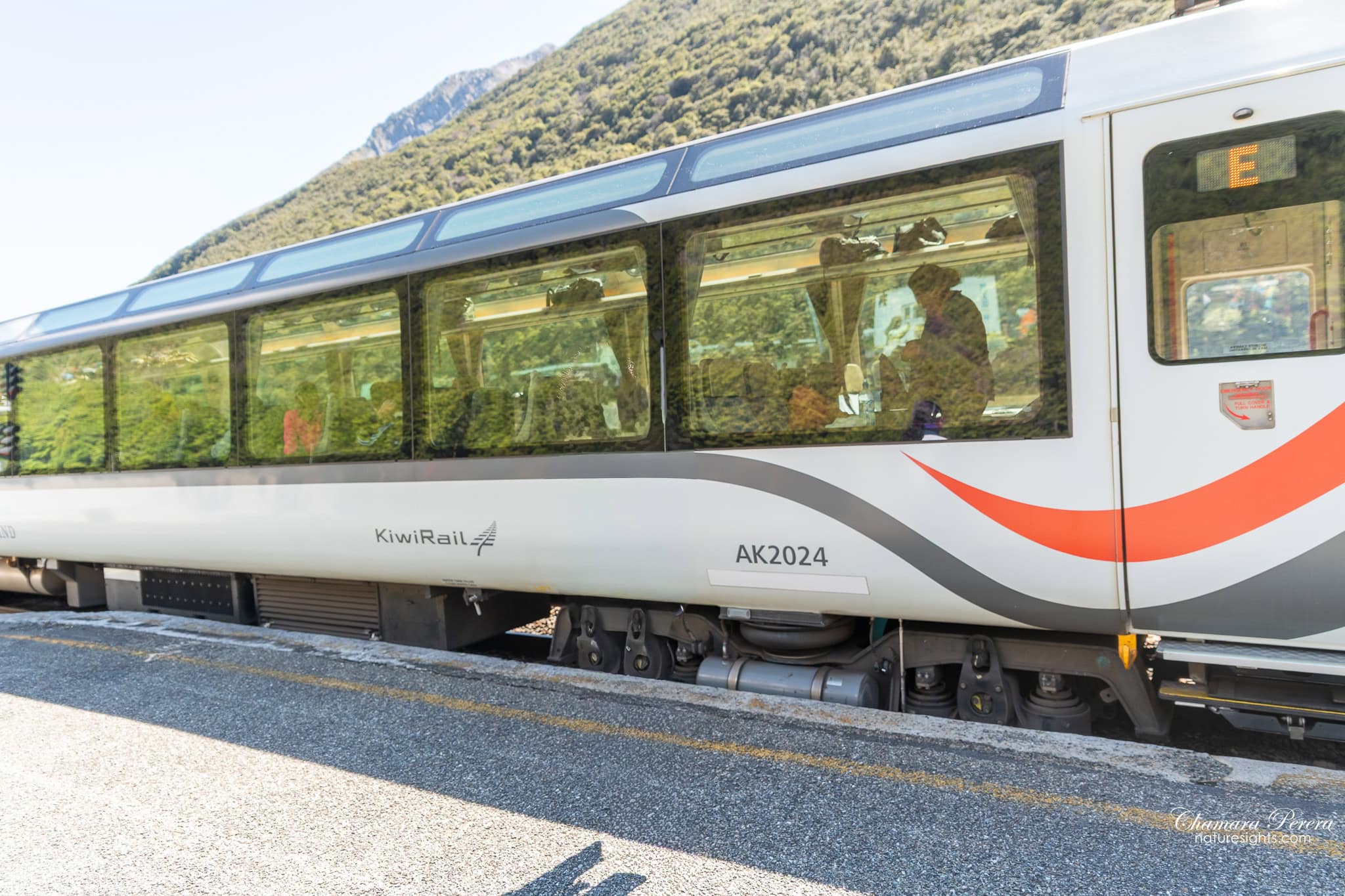TranzAlpine KiwiRail train carriage at Arthur's Pass New Zealand