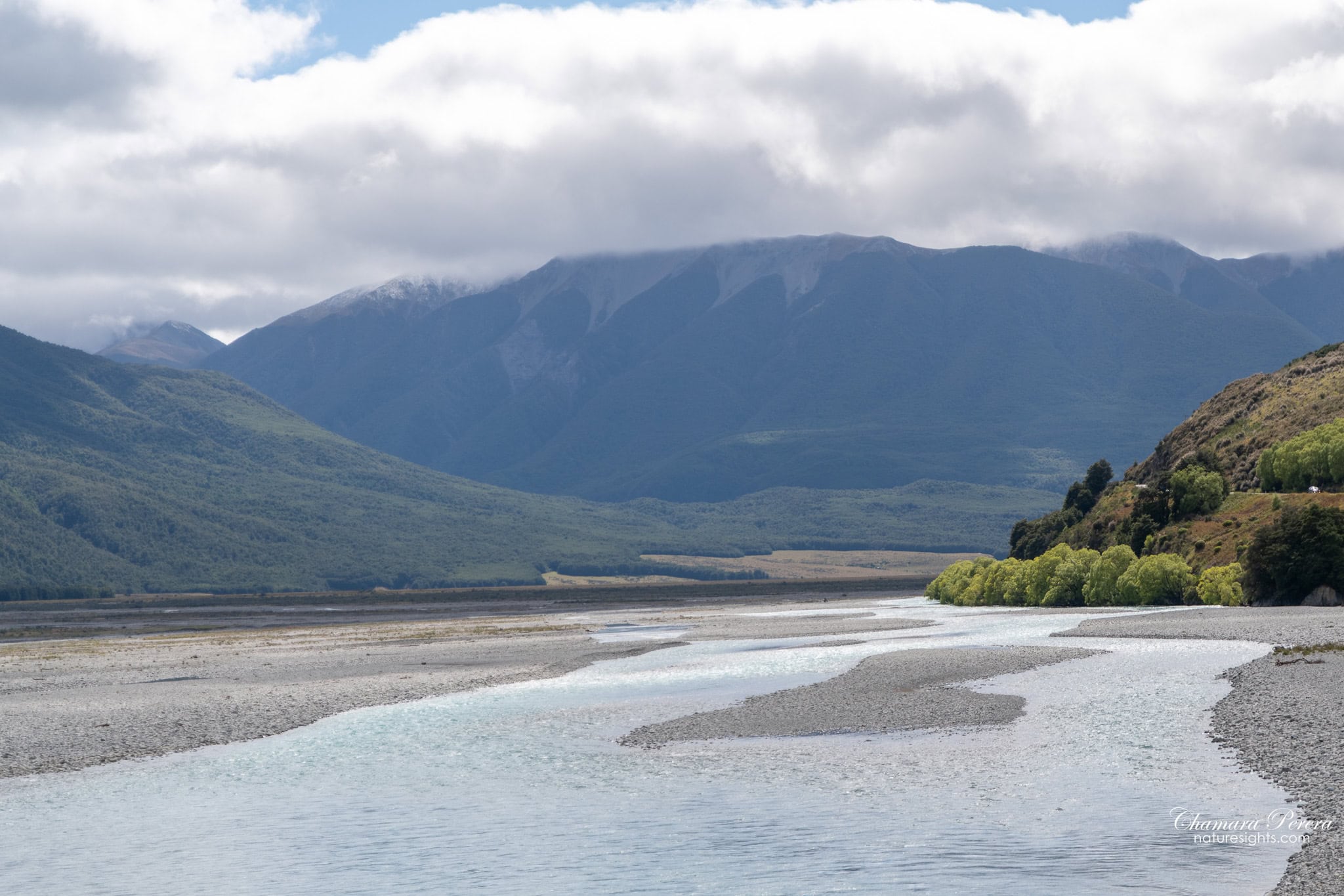 Waimakariri braided river West Coast descent TranzAlpine New Zealand