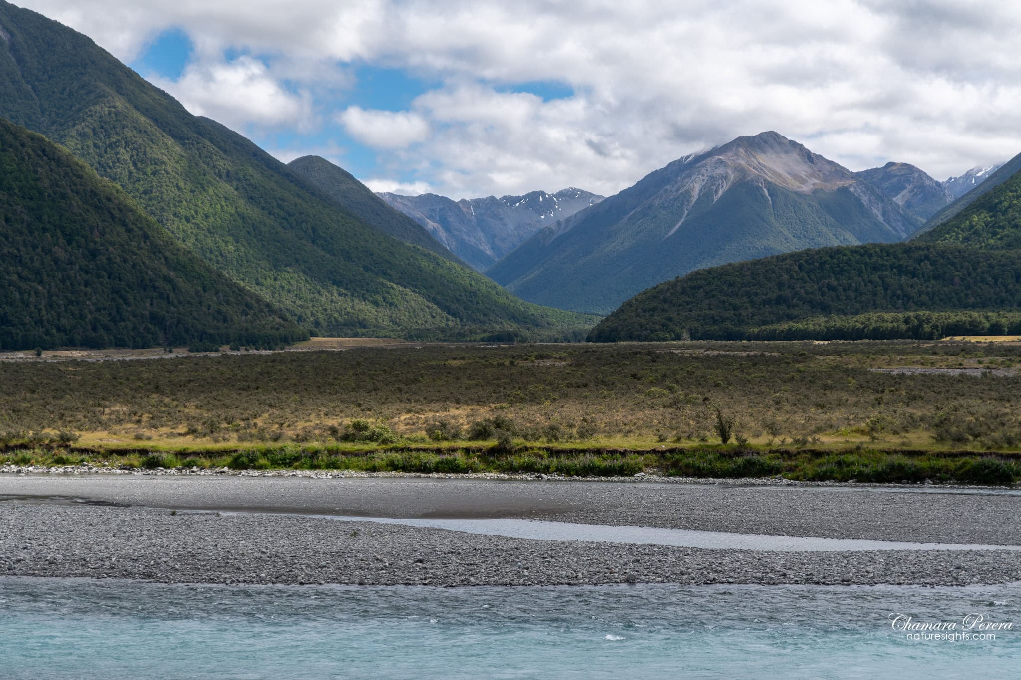 Waimakariri River glacial blue braided channels TranzAlpine New Zealand
