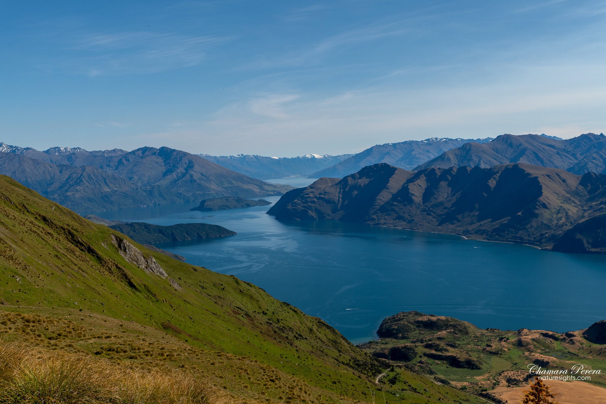 Lake Wanaka looking west from Roy's Peak viewpoint New Zealand
