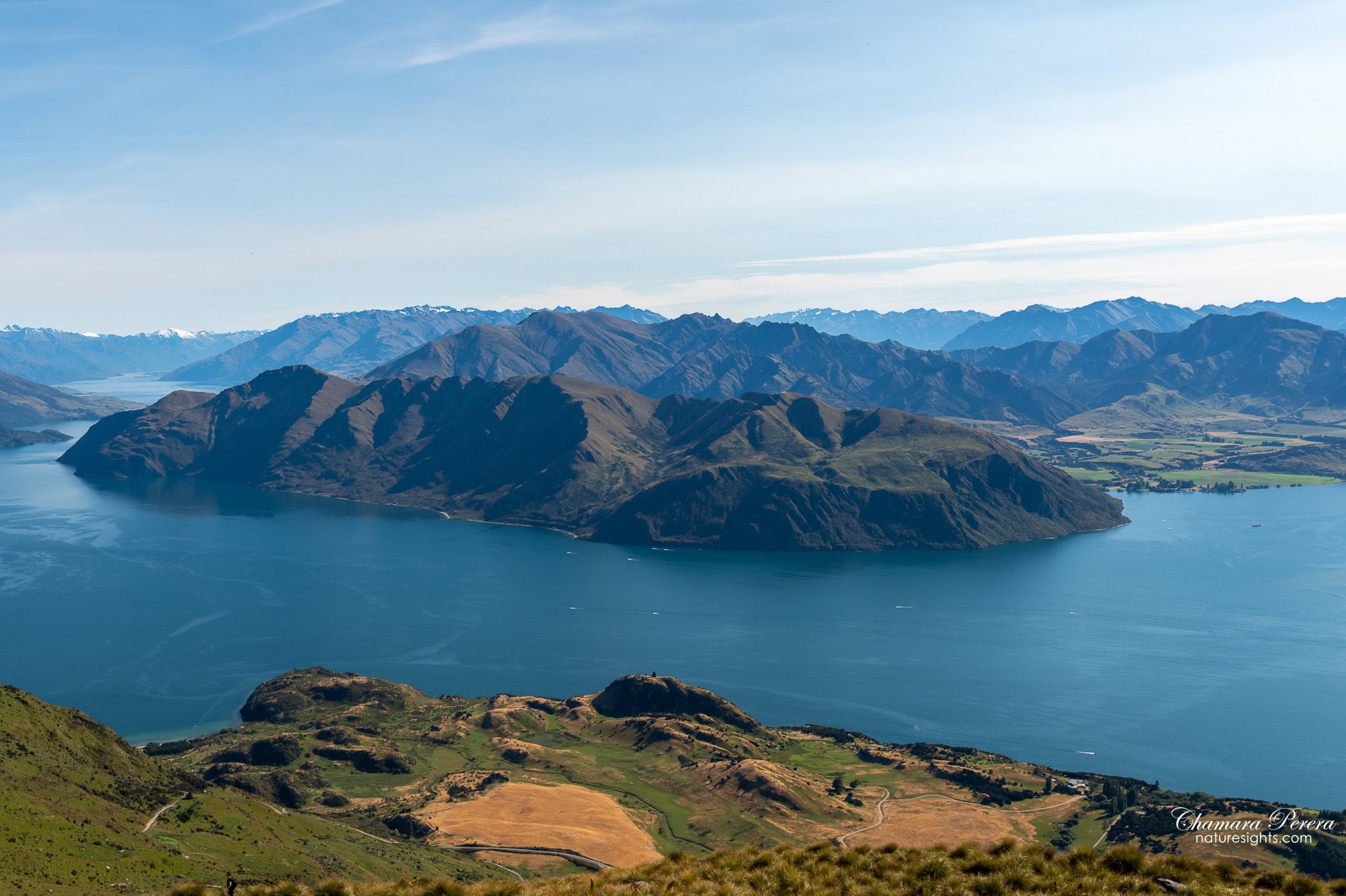 Ruby Island in Lake Wanaka seen from Roy's Peak New Zealand
